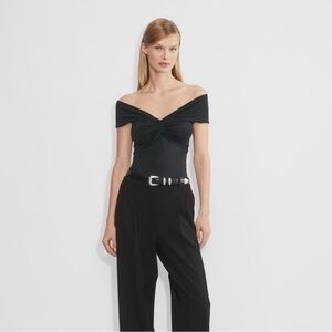 Aritzia Contour Black Off-Shoulder Top
